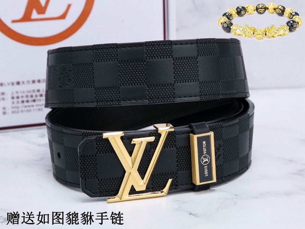 Belt LV... Louis ... Wieden   original  Belt  100% first layer cowhide, guarantee leather. 24k pure steel buckle   double-sided available  counter the same quality, send a person for personal use preferred   Packaging pl