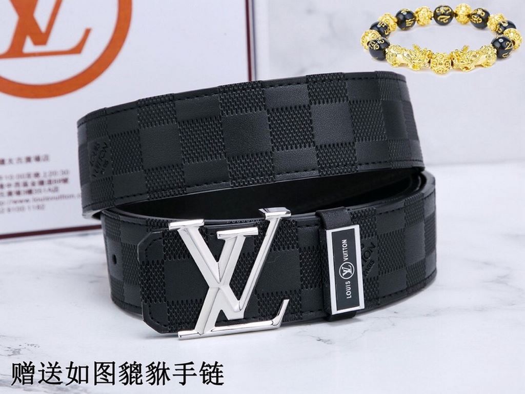 Belt LV... Louis ... Wieden   original  Belt  100% first layer cowhide, guarantee leather. 24k pure steel buckle   double-sided available  counter the same quality, send a person for personal use preferred   Packaging pl