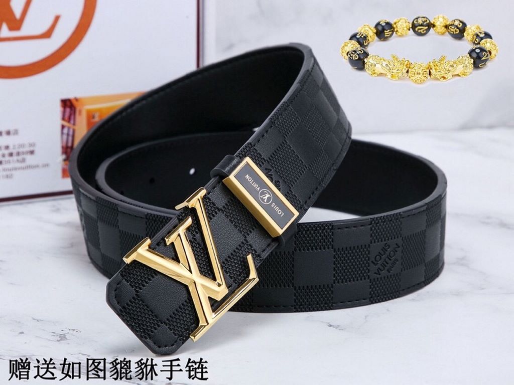 Belt LV... Louis ... Wieden   original  Belt  100% first layer cowhide, guarantee leather. 24k pure steel buckle   double-sided available  counter the same quality, send a person for personal use preferred   Packaging pl