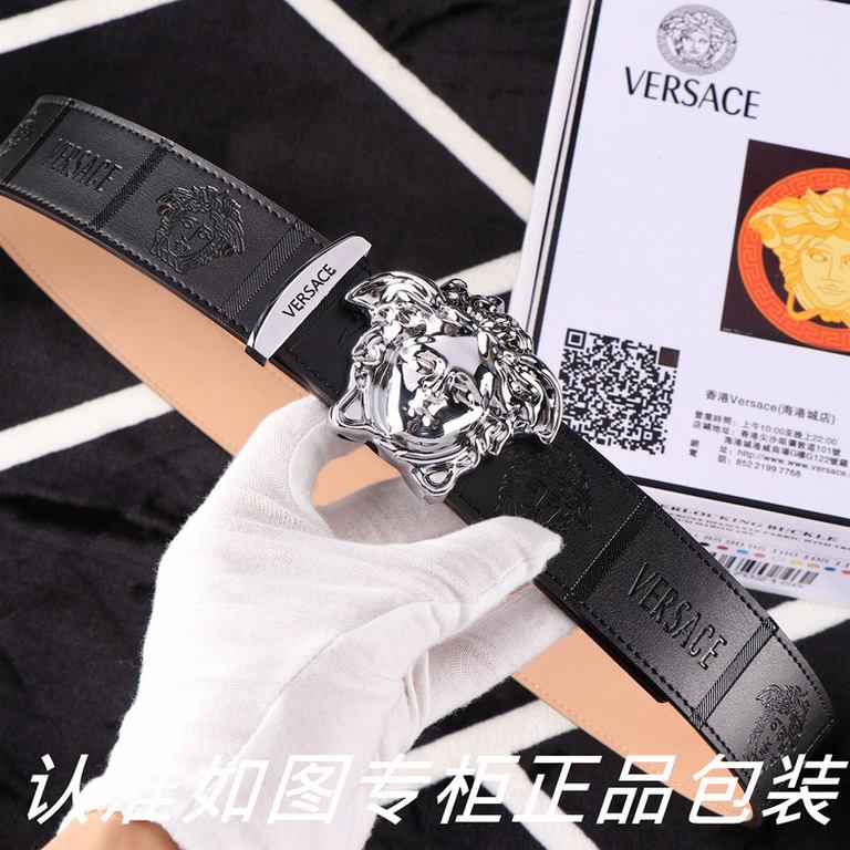 Name Versace...Ver...sace  original single Model recognize as shown counter packaging, send perforator Material  100% head layer cowhide, guaranteed genuine leather. Beauty head, 24k steel buckle  counter the same qualit