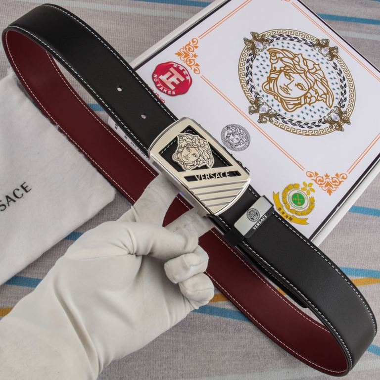 Name VERSACE.Material the original single cowhide belt Percentage of the first layer of cowhide belt  guarantee leather, 24K pure steel buckle, counter original single quality, fine workmanship, fashionable big names, se