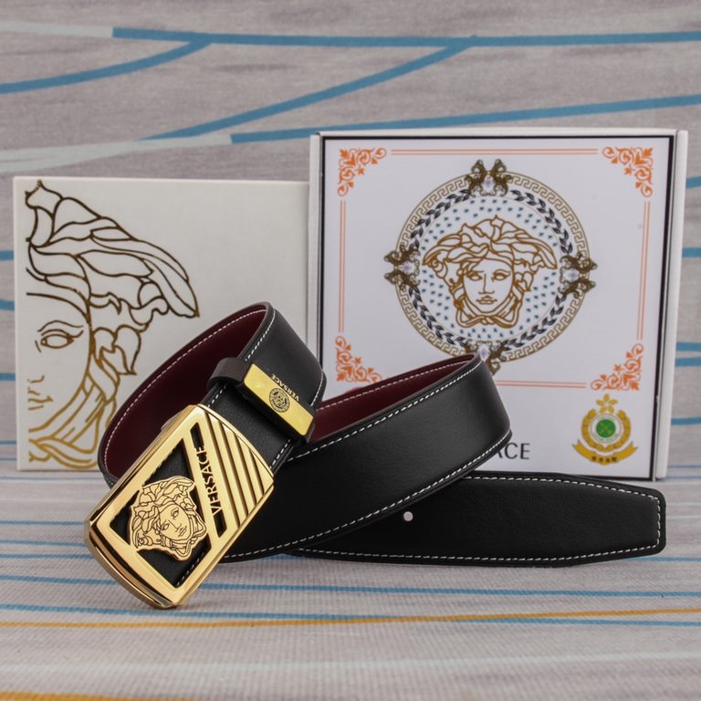 Name VERSACE.Material the original single cowhide belt Percentage of the first layer of cowhide belt  guarantee leather, 24K pure steel buckle, counter original single quality, fine workmanship, fashionable big names, se