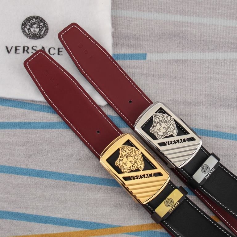 Name VERSACE.Material the original single cowhide belt Percentage of the first layer of cowhide belt  guarantee leather, 24K pure steel buckle, counter original single quality, fine workmanship, fashionable big names, se