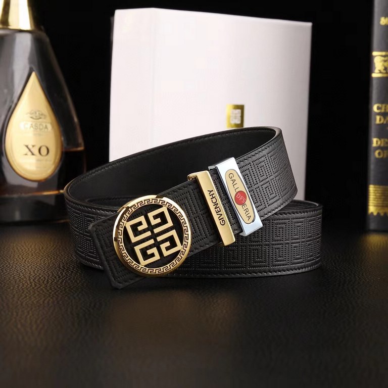 Lot with full set of counter packaging Brand Givenchy @ DFS buckle material 100% two-color pure steel buckle  belt body quality front 38mm width double-sided head layer cowhide embossed belt, pure steel vacuum plating bu