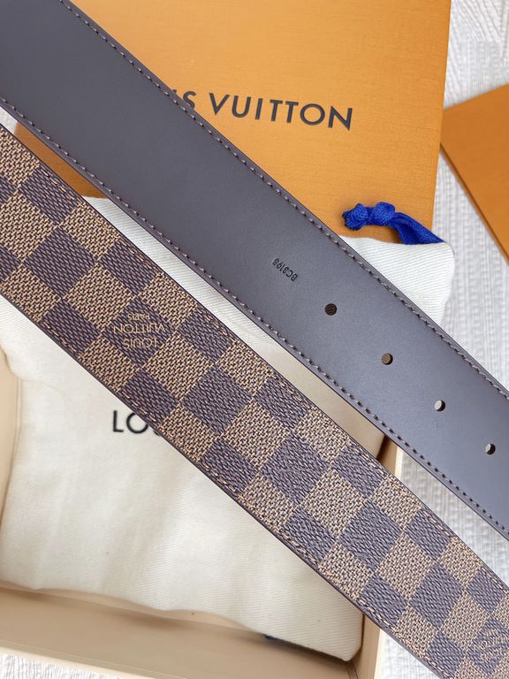 With a full set of packing gift box  LV-Louis Vitton new, original single purchase level, 4.0cm Imported customized original fabric with head layer calfskin bottom, pure steel classic LV letters buckle head, easy to use,