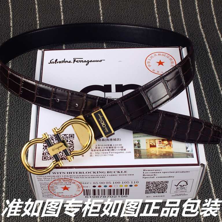 Product name Filagree wood   crocodile pattern   Model please recognize as shown in the counter packaging, complimentary hole punch Materials  100% first layer cowhide, guaranteed genuine leather. 24k pure steel buckle  