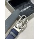 Counter Packaging (Balenciga Paris) Balenciga Fall-Winter Width 35MM Blue Grey Colorway Belt with Vintage Aesthetic Design Made in Italy Leather with Twisted Label BB Rings Interlocking Signature Gold-Plated Metallic Eff