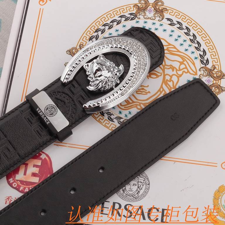 belt belt Versace   original single cowhide belt -  men's belt material   100% head layer cowhide belt  guaranteed leather belt, counter original quality, fine workmanship, fashionable big brand, gift for self-use first 