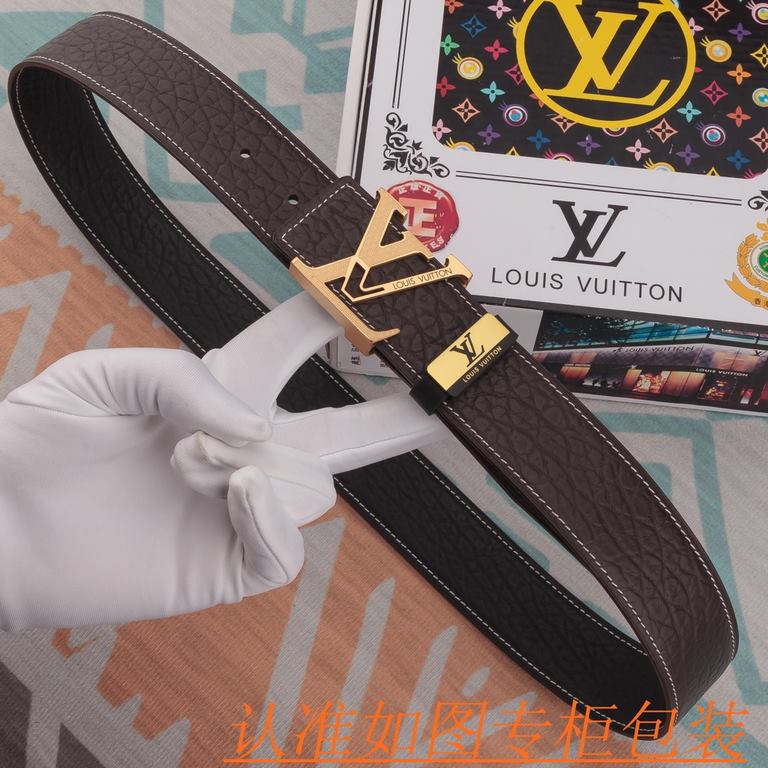 Product name LV-belt   original single-belt- Materials  100% head layer cowhide belt, guaranteed genuine leather belt, counter original single quality, fine workmanship, fashionable big brand, gift for self-use preferred