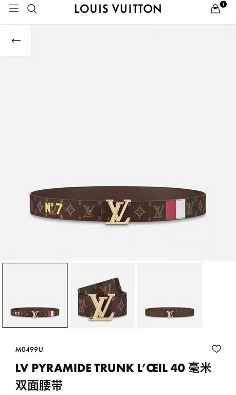 Comes with a full set of gift box  Width 40mm                Lv pyrmide Truck L OEiI Reversible Belt With the brand's classic elements accentuated by the eye-catching numerical print original fabrics, lined with calfskin