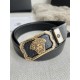 Name VERSACE. Versace   original single belt - beltModel hanging buckle, classic human head pure steel material inlaid with diamonds buckle, head layer cowhide, pictures taken in kindMaterial   100% head layer cowhide, g