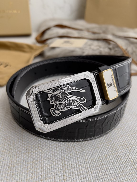 Name Burberry   belt - belt - original singleModel hanging buckle, classic pure steel material with diamonds hanging buckle, physical photography, head layer cowhideMaterial  100% head layer cowhide, guaranteed genuine l