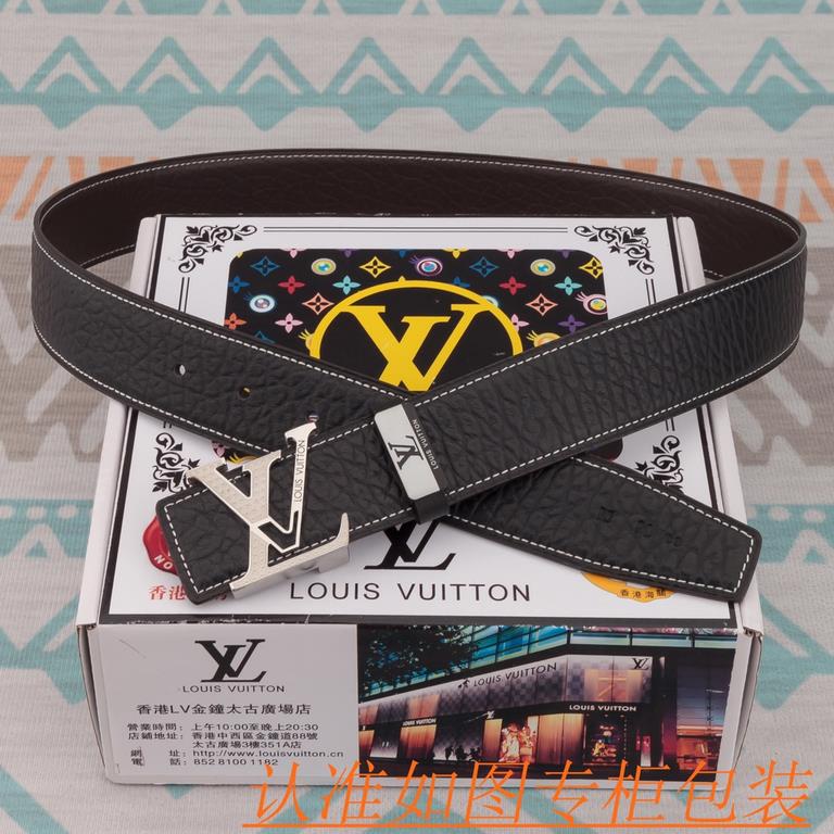 Product name LV-belt   original single-belt- Materials  100% head layer cowhide belt, guaranteed genuine leather belt, counter original single quality, fine workmanship, fashionable big brand, gift for self-use preferred