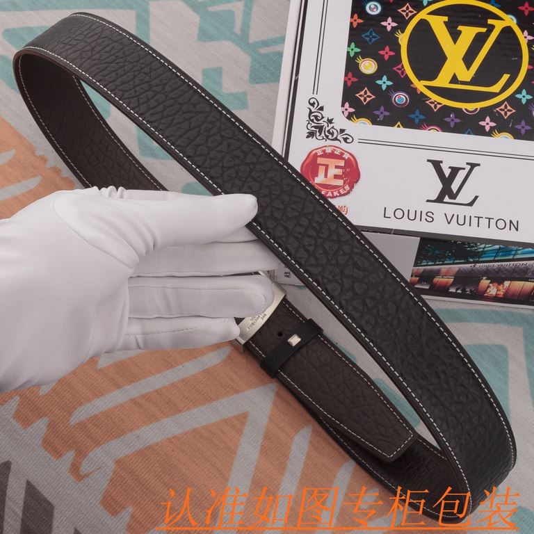 Product name LV-belt   original single-belt- Materials  100% head layer cowhide belt, guaranteed genuine leather belt, counter original single quality, fine workmanship, fashionable big brand, gift for self-use preferred