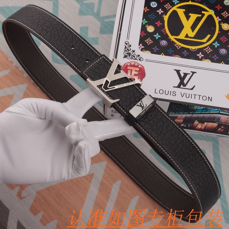 Product name LV-belt   original single-belt- Materials  100% head layer cowhide belt, guaranteed genuine leather belt, counter original single quality, fine workmanship, fashionable big brand, gift for self-use preferred