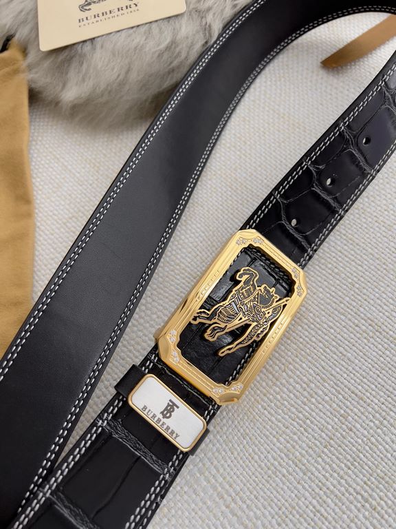 Name Burberry   belt - belt - original singleModel hanging buckle, classic pure steel material with diamonds hanging buckle, physical photography, head layer cowhideMaterial  100% head layer cowhide, guaranteed genuine l