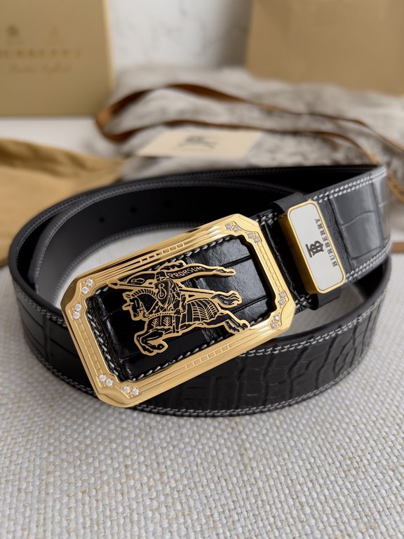 Name Burberry   belt - belt - original singleModel hanging buckle, classic pure steel material with diamonds hanging buckle, physical photography, head layer cowhideMaterial  100% head layer cowhide, guaranteed genuine l