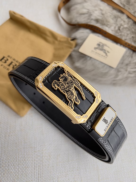 Name Burberry   belt - belt - original singleModel hanging buckle, classic pure steel material with diamonds hanging buckle, physical photography, head layer cowhideMaterial  100% head layer cowhide, guaranteed genuine l