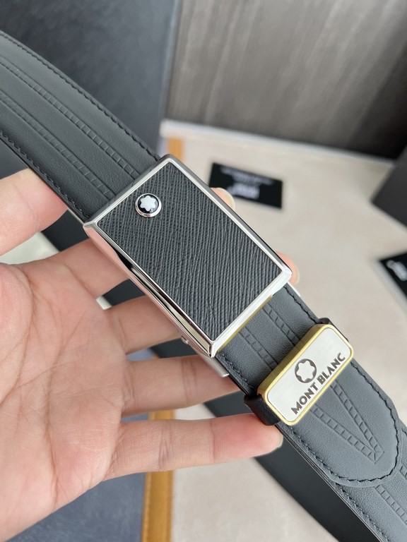 Name Montblanc.Montblanc -belt-automatic-beltModel automatic belt, new pure steel material automatic buckle, double-sided head-layer cowhide physical photography, theMaterial  100% head layer cowhide, guaranteed genuine 