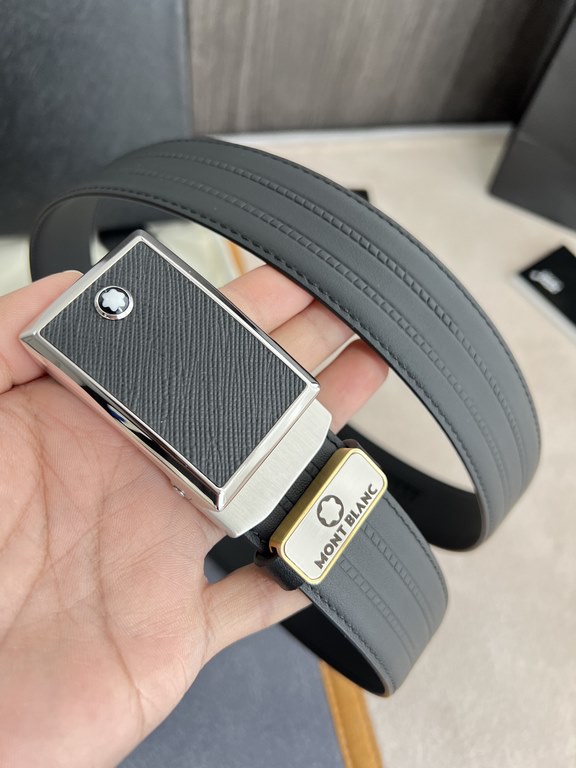 Name Montblanc.Montblanc -belt-automatic-beltModel automatic belt, new pure steel material automatic buckle, double-sided head-layer cowhide physical photography, theMaterial  100% head layer cowhide, guaranteed genuine 