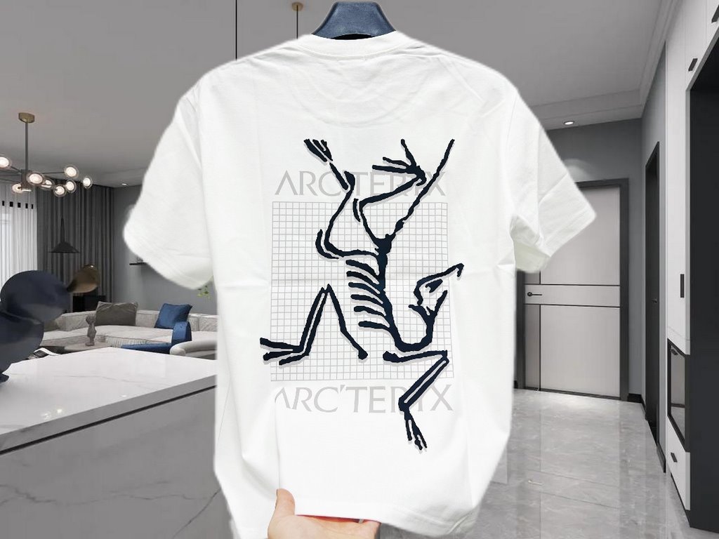 Top Replica Counter Exclusive ReleaseArcteryx Arcteryx Multi Bird Logo Ss Back Letter Logo Pattern Printed American Vintage Round Neck Short Sleeve Shirt Shoulder Sleeve T-ShirtThe fabric is made of 46 300g double yarn f