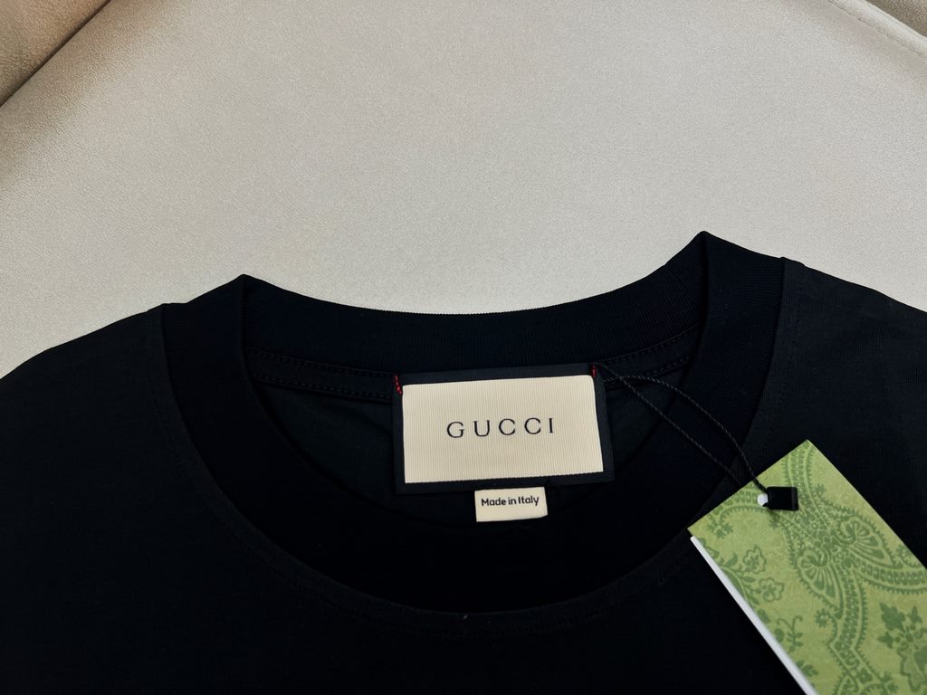 24628GUCCI Gucci 24 spring and summer of the latest Dragon Year limited series of short-sleeved T-shirt, high-end casual short-sleeved T-shirt, colorful   customized cotton fabric, three-dimensional at the same time and 