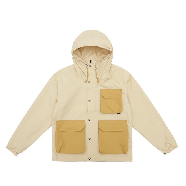 The North Face Colorblocked Multi-Pocket Workwear SweatshirtColor khaki yellow patchworkSize S M L XL XXLFabric Made of outdoor fabric (Dryvent), which has a durable water-repellent treatment on the outer layer, thus hel