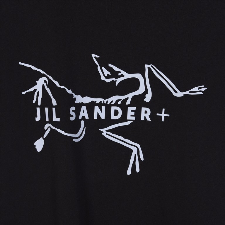 New  130ARC'TERYX Beginning Bird 24ss Co-Branded JIL SANDER Chest Logo Print Round Neck Short Sleeve T-Shirt-Purchased the original open mold construction, custom side logo, hem double narrow needle flat knit, details de