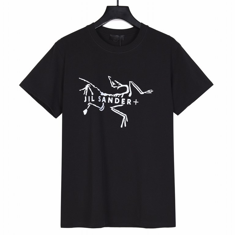 New  130ARC'TERYX Beginning Bird 24ss Co-Branded JIL SANDER Chest Logo Print Round Neck Short Sleeve T-Shirt-Purchased the original open mold construction, custom side logo, hem double narrow needle flat knit, details de