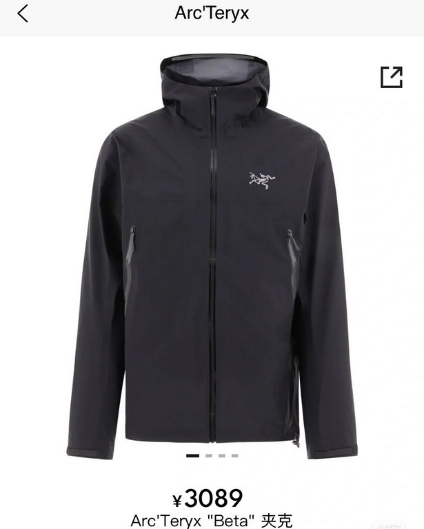 arcteryx originator beta series jacket black hooded zipper long sleeve jacket jacket