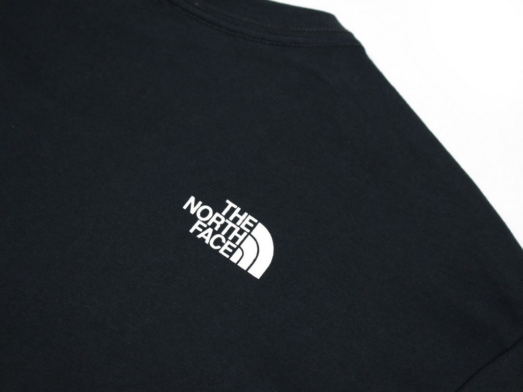 75THE NORTH FACE large logo print LOGO black and white cotton bottoming short sleeve Another a treasure Xiaohong book hot net red basic paragraph bottoming versatile short sleeve Fabric for the staple weaving 260 grams o