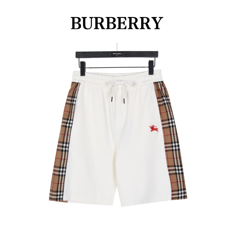 Local pickup  180BurberryBurberry Embroidered War Horse Side Patchwork Plaid ShortsMen's and women's models new aesthetic inspiration fun design, channel nature boutique. Let the overall styling design more elegant fashi