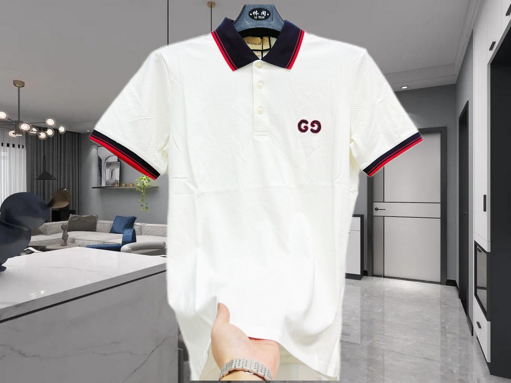 GUCCI Gucci 24 spring and summer latest limited series of short-sleeved T-shirt re-emerged   high-end casual short-sleeved T-shirt, colorful   customized cotton fabric, three-dimensional at the same time will not have a 