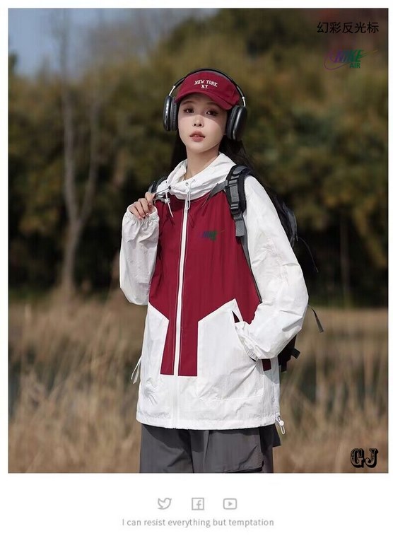 sunscreen clothing PF185 brand Nike new super high quality couple models sunscreen clothing skin clothing! Cool summer, double side pockets, cardigan zipper,    exquisite reflective logo, high quality, pay attention to t