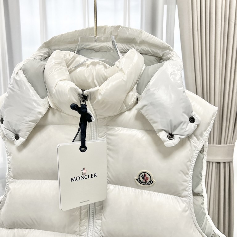 Top Original  450 (Core Private Chat)      Monkou Allied Bormes White Lacquered Pudding Quilted HoodedMonkou Hooded VestTop Original Shipping Packing ListFive-piece set (dust bag, suit bag, MK special box, hanger, tote b