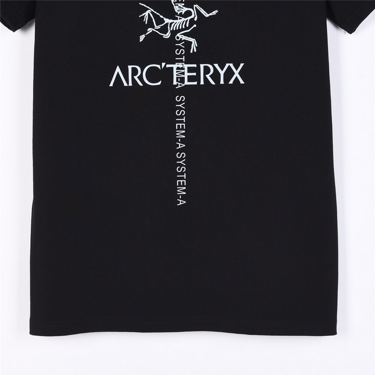 New  130ARC'TERYX Patriot      Back Logo Letter Printed Crew Neck Short Sleeve T-Shirt-Purchased the original open mold to create, custom side logo, hem double narrow needle flat knitting, details determine success or fa