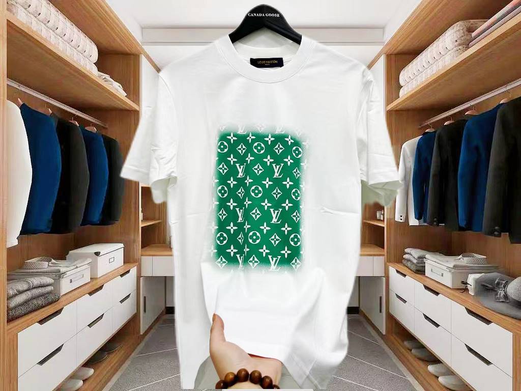 Local pickup  12024554#1V 2024SS spring and summer latest round neck fashion short-sleeved T-shirt, synchronized with the official website, counter cotton fabric! Skin-friendly and comfortable, durable and wearable, clas