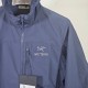 Arcteryx Squamish Series Hoody Wind Shell Waterproof Sun Protective Skin SuitColor scheme dark blue.Size XS, S, M, L, XL, XXL.Applicable scene summer outdoor.Fabric Tyono30 (100% nylon).Weight120g~140g.WaterproofDWR trea