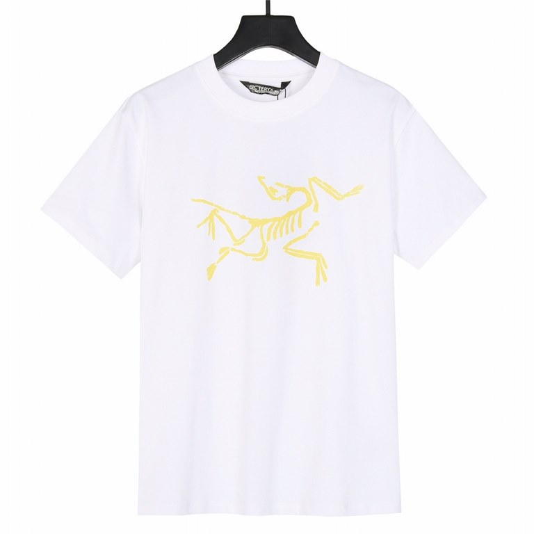 New  140ARC'TERYX Beginning Bird 24ss new yellow hand-painted big bird short sleeve T-shirtUltra-fine flat screen printing process, trendy sense of full, using detailed mesh material for the stencil, custom-dyed cotton f