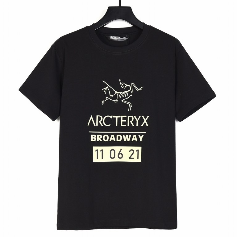 New  140Arc'teryx Beginner ARC24SS Chest Fluorescent Green Logo Letter Print Short Sleeve T-ShirtMade of 60 count double stranded, 270g double yarn cotton fabric. Breathable on the body, never pilling, soft and comfortab