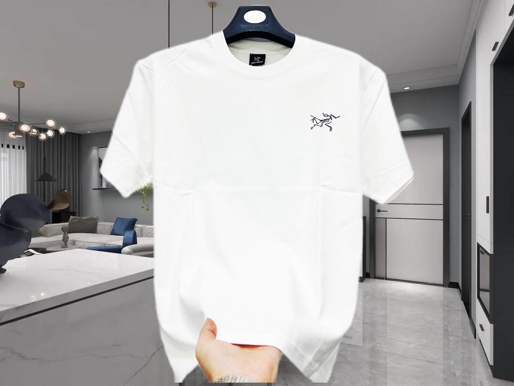 Top Replica Counter Exclusive ReleaseArcteryx Arcteryx Multi Bird Logo Ss Back Letter Logo Pattern Printed American Vintage Round Neck Short Sleeve Shirt Shoulder Sleeve T-ShirtThe fabric is made of 46 300g double yarn f