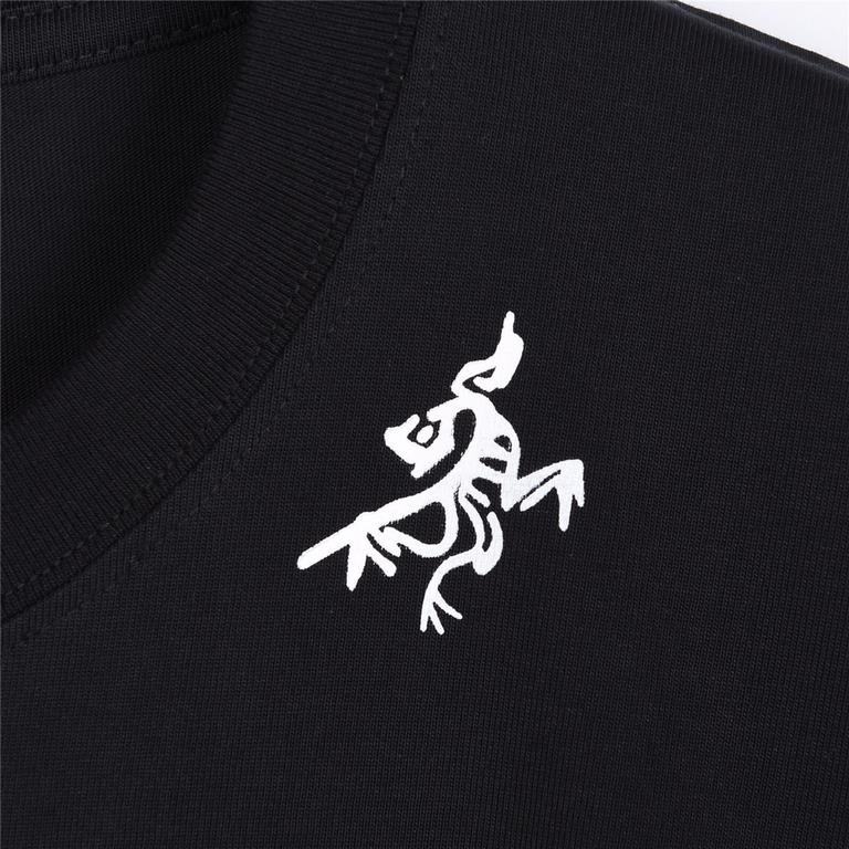 New  140Arcteryx Beginner 24ss Hand-painted Graffiti Bone Dragon Short Sleeve Unisex Original Customized Accessories Hangtags Packaging Bags Stickers Wash Marks250g double yarn fabric custom weaving and dyeing threadsOri