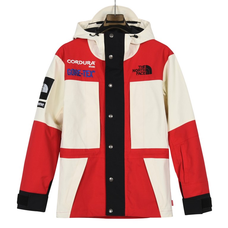 Local pickup 400 (support to put in store)The North Face x Supreme The North Face SUP co-branded 18Fw Expedition Jacket colorblocking long-sleeved hooded jacket rushing jacket.Fabrics are fully imported nylon number of s