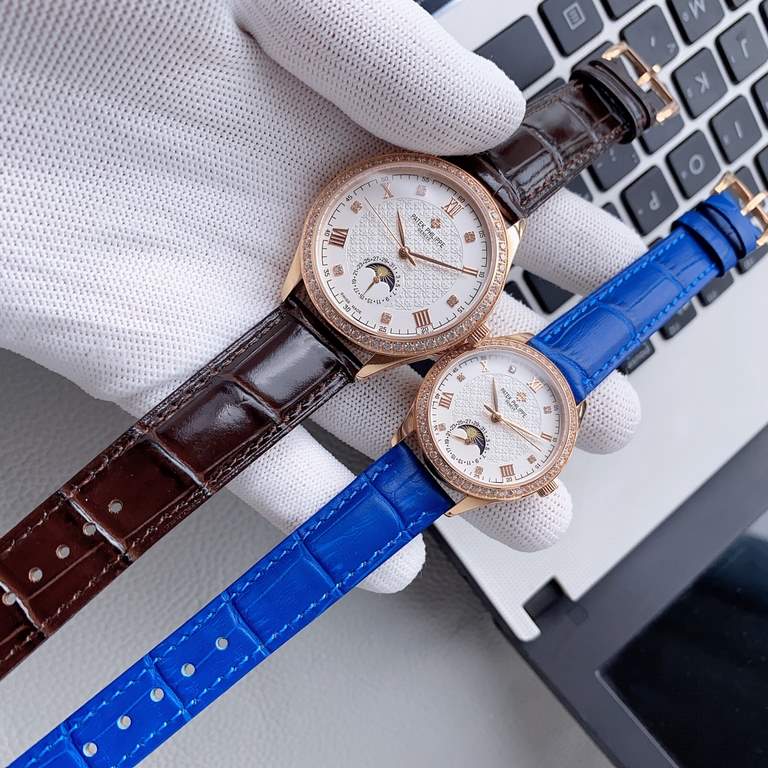 new first push 2020 hot new Patek Philippe (couples pair of watches   upgraded version of the true moon phase function watch series), ushered in a new member. The word fashion high-end atmosphere, using a unique Swiss ET