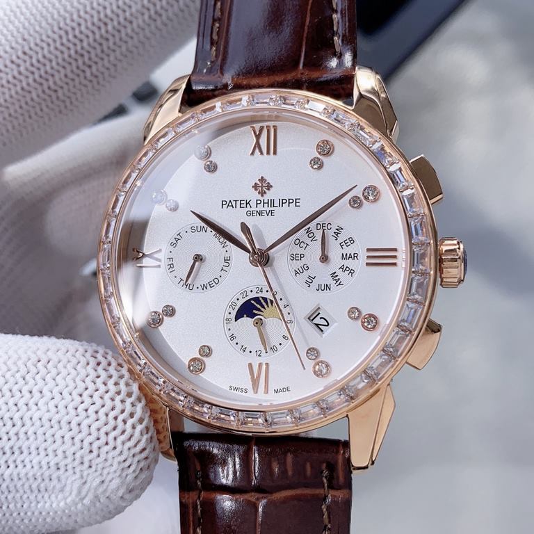 2020 New Patek Philippe (real picture) Patek Philippe Aristocrat's work of art! With imported 9100 multifunctional movement (0 repairs) functions (24 hours, day of the week, star, month) imported 316 stainless steel! Imp