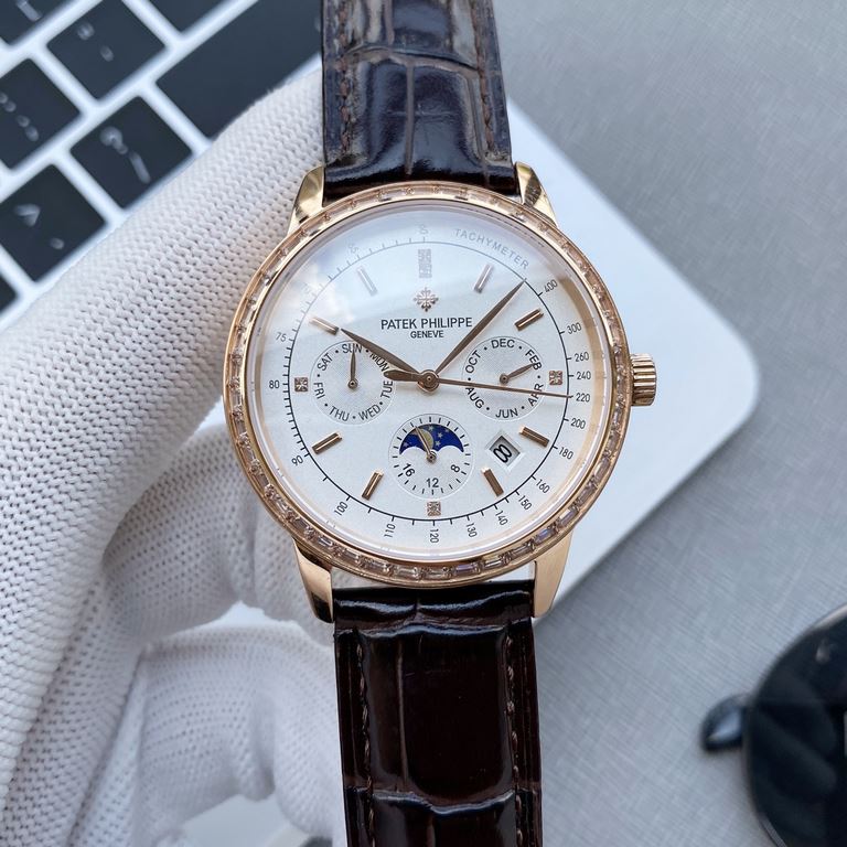 2020 newest model Patek Philippe (real picture) Patek Philippe aristocratic works of art! With imported 9100 multifunctional movement (0 repairs) functions (24 hours, day of the week, star, month) imported 316 stainless 