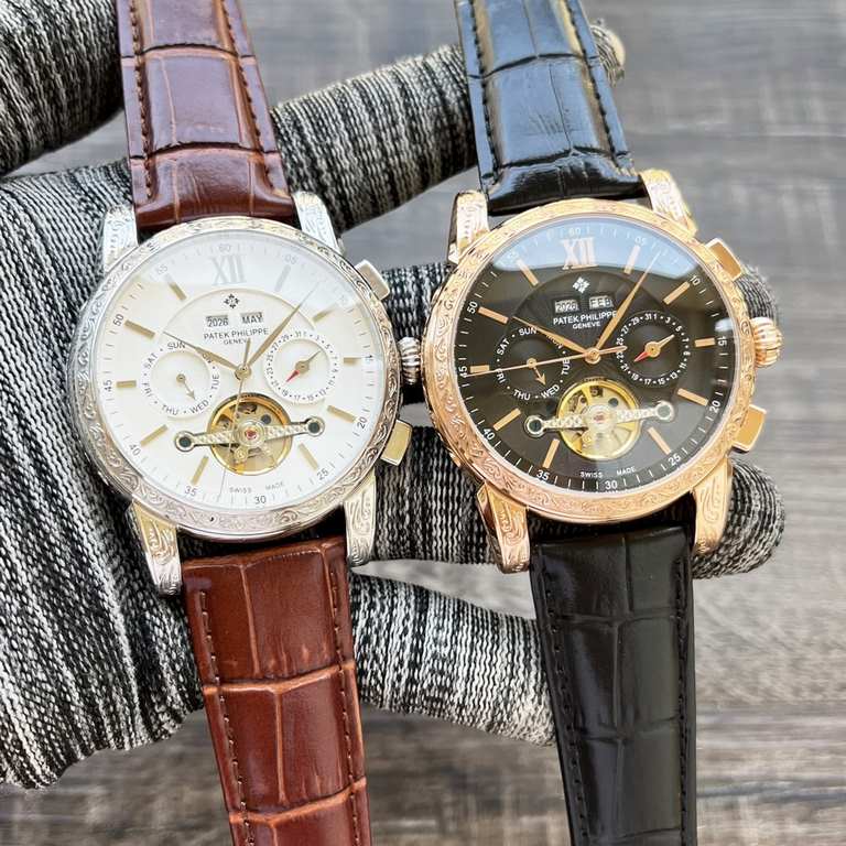 Complicated Timepieces Luxurious AtmosphereClassic new products shocked listing  New】：Patek Philippe Multifunctional Boutique Large flywheel designType】：Boutique men's watchesStrap] Genuine cowhide leather strap【Movement