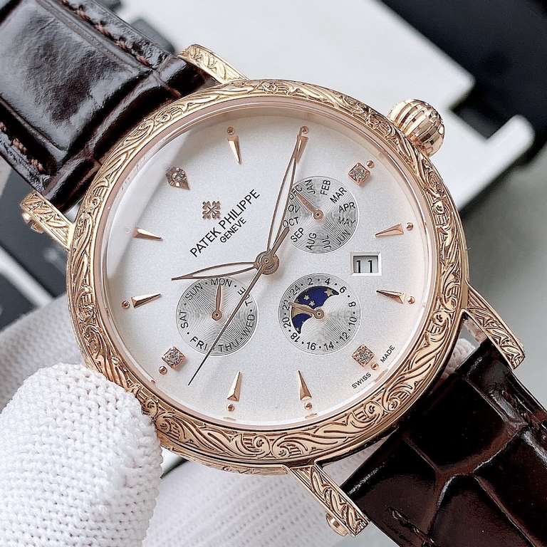 Patek Philippe - Handmade - Engraved Watch - A stunning new product with a different Calatrava look.The elegant and versatile Calatrava with its engraved case has a very personalized look, and at 42 mm, it fits a man's h