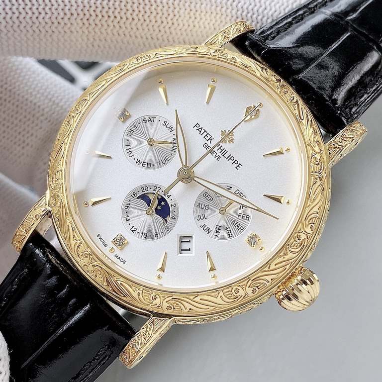 Patek Philippe - Handmade - Engraved Watch - A stunning new product with a different Calatrava look.The elegant and versatile Calatrava with its engraved case has a very personalized look, and at 42 mm, it fits a man's h