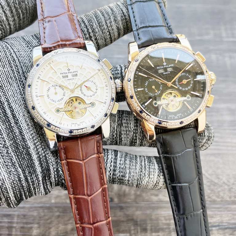 Complicated Timepieces Luxurious AtmosphereClassic New ArrivalsNew】 Patek Philippe Multifunctional Boutique Large flywheel designType】：Boutique men's watchesStrap] Genuine cowhide leather strap【Movement】：High-end automat